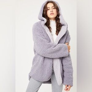 Urban Outfitters Teddy Coat Jacket Purple